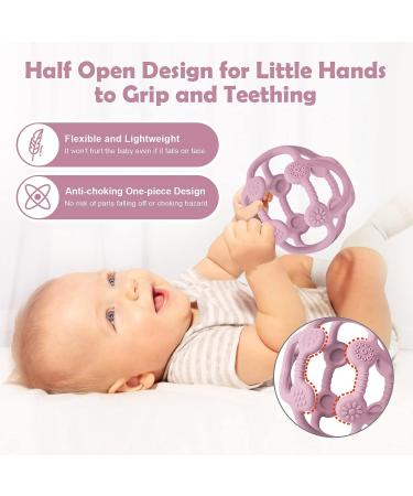 Buy BPA-Free Silicone Baby Bite Ring Toy - Soft Gripping Ball for 3+ Months - Dark Pink - Buy Online on GoSupps.com