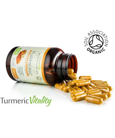 Certified Organic 1420mg Turmeric Curcumin Capsules with Black Pepper & Ginger | 120 Veg Capsules - High Strength Formula for Maximum Absorption - Buy Online on GoSupps.com
