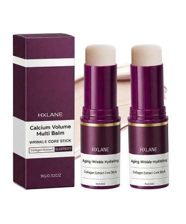 HXLANE Calcium Multi Balm Stick for Wrinkles Fine Lines & Firming Hydrating Balm for Eyes 2PCS
