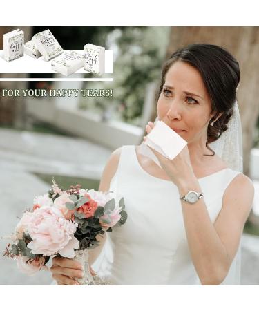 Happy Tears Wedding Facial Tissues - 100 Pack 3-Ply Pocket Size Mini Tissues for Wedding Welcome Bags and Favors - Buy Online on GoSupps.com