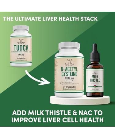 TUDCA Liver Support Supplement 500mg | Double Wood - Detox & Cleanse Aid | 60 Capsules - Buy Online on GoSupps.com
