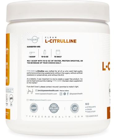 Type Zero Pure L-Citrulline Base Powder - 10.6 Oz. - Buy Online on GoSupps.com