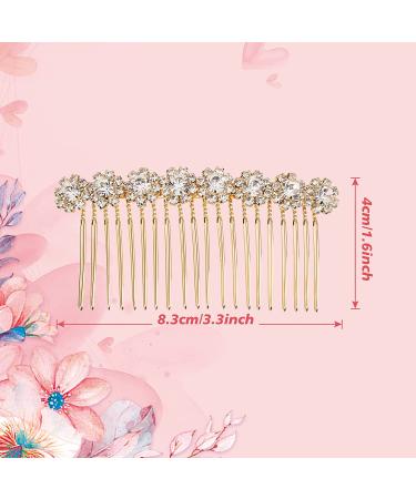 WBCBEC 4 Pack Gold Rhinestone Flower Hair Side Combs - Wedding Bridal Hair Clips for Women - Buy Online on GoSupps.com