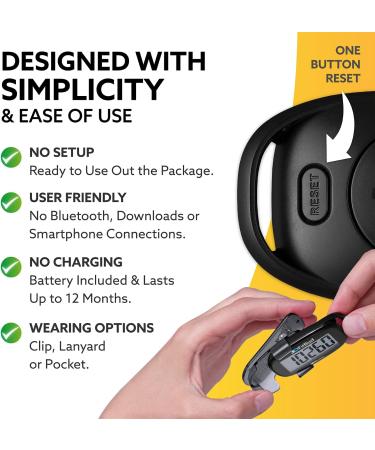 3DFitBud Simple Pedometer | A420S Walking 3D Pedometer with Clip & Lanyard - International Shipping Available - Buy Online on GoSupps.com