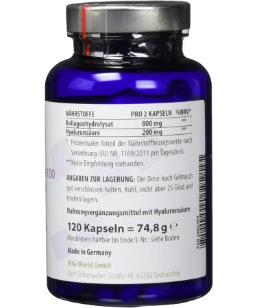 Buy Vitaworld Hyaluronic Acid 100 + Collagen 400 200mg Hyaluronic Acid & 800mg Collagen per Day 120 Capsules | Best for Skin Health & Hydration - International Shipping - Buy Online on GoSupps.com