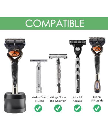 Linkidea 4 Pack Safety Razor Stand 0.7 Opening Dia Aluminum Alloy Men's Shaving Stand Dark Grey - Bathroom Countertop Organizer - Buy Online on GoSupps.com