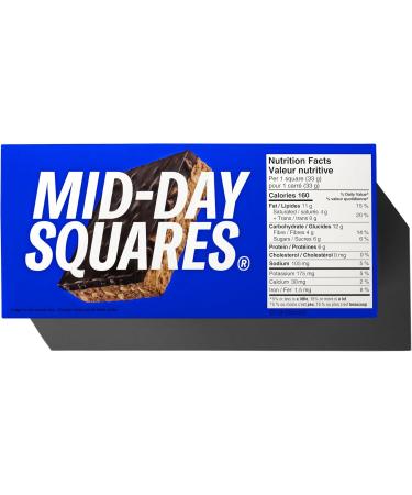 Mid-Day Squares Crunchy Peanut Bars 33g each 2 Packs (24 Squares) | Made with Real Chocolate 6g Plant Protein 4g Fiber Gluten Free Certified Vegan Crunchy Peanut 12 Count (Pack of 2) - Buy Online on GoSupps.com