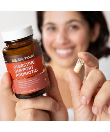 Daily Nouri Digestive Support Probiotic for Women & Men | Bloating Relief Digestive Comfort Gas & Gut Health | 3 Clinically Studied Strains + Vegan Omega Oil | 30-Day Supply 30 Count (Pack of 2) - Buy Online on GoSupps.com