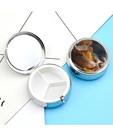 Travel Pill Box Case - 3 Compartment Wooden Bowl Design - Portable Medicine Organizer for Purse & Pocket - Buy Online on GoSupps.com