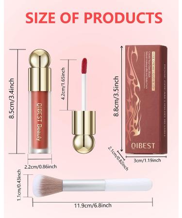 Velvet Liquid Blush - Long Lasting Natural-Looking Cheek Beauty Blush, Red Tomato Shade - Buy Online on GoSupps.com