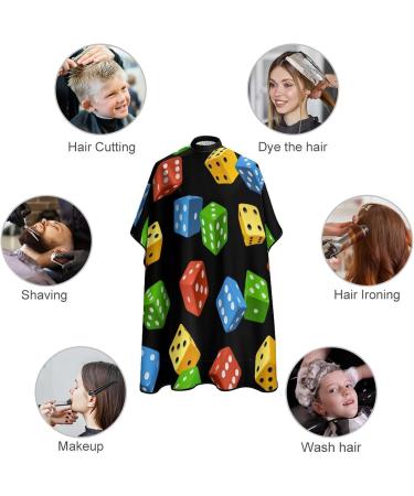 Shop Varicoloured Dice Barber Cape | Professional Hair Cutting Apron for Men & Women - Perfect for Salons & Home Use - Buy Online on GoSupps.com