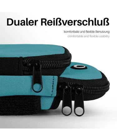 Moex Jogging Cell Phone Bag for Samsung Galaxy A53 5G | Neoprene Arm Band | Running Bracelet with 2 Compartments - Blue - Buy Online on GoSupps.com