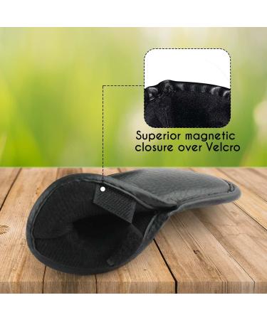 Premium Magnetic Leather Golf Club Head Covers Set | Embroidered Labels | Fits Irons and Wedges 4-Lw | Set of 10 - Buy Online on GoSupps.com