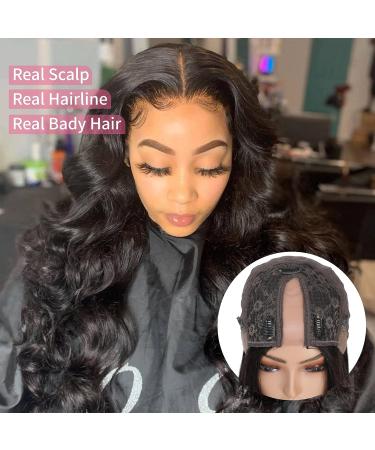 msVenus Brazilian Remy U Part Human Hair Wig 22 Inch Body Wave 150% Density - Beginner Friendly Natural Color - Buy Online on GoSupps.com