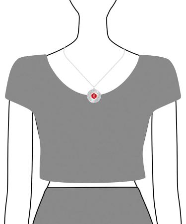 Custom Medical Alert Necklace for Women | Free Engraving Personalized Jewelry - Stainless Steel Emergency ID in Silver/Rose Gold - Buy Online on GoSupps.com