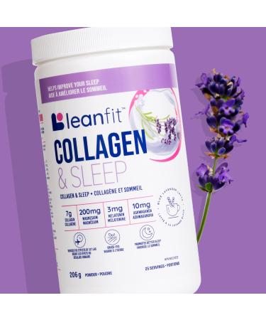 LEANFIT COLLAGEN & SLEEP Blue Lavender Latte - 7g Collagen + 200mg Magnesium + 3mg Melatonin + 10mg Ashwagandha - Improves Sleep & Reduces Effects of Jet Lag - 25 Servings 206g Tub - Buy Online on GoSupps.com
