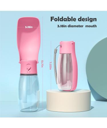 Peteast 550ml Foldable Dog Water Bottle - BPA-Free Travel Hydration for Pets | Ideal for Hiking & Outdoor Adventures (Pink) - Buy Online on GoSupps.com