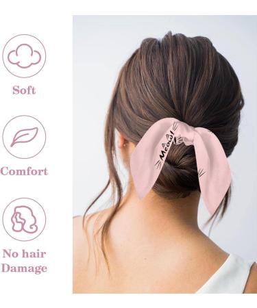 6 Pieces Elastic Long Hair Ties with Bow for kids Women Girls Pink Cat Meow Multi-colored 15 - Buy Online on GoSupps.com