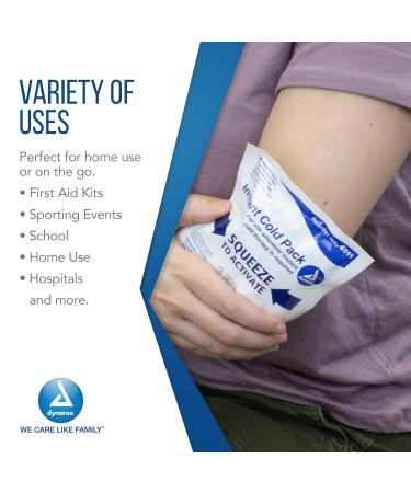 Dynarex Disposable Ice Packs for Injuries - 24-Pack 4x5-Inch Cold Packs for Swelling, Sprains, and Muscle Pain - Buy Online on GoSupps.com