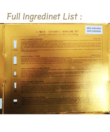 Vitamin C Skin Care Set - Deep Cleansing Cleanser Toner Serum Eye Cream & Essence for Clear Firm Complexion | International Shipping - Buy Online on GoSupps.com