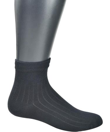 Yomandamor Mens Bamboo Diabetic Dress Ankle Socks 6-Pack Size 10-13 Black - Buy Online on GoSupps.com