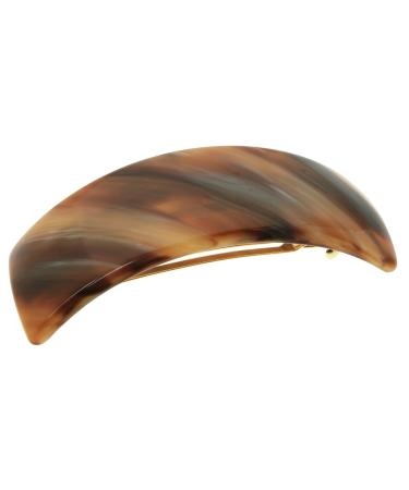 France Luxe Rectangle Volume Barrette Caramel Horn