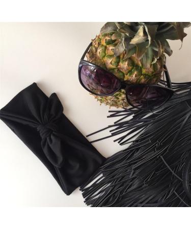 Black Knotted Bow Headband Bow Head Wrap Women's Headband Fashion Hair Band Makeup Wide Plain Headbands Elastic Head Wrap Hair Accessories for Daily Wearing Dating Sports - Buy Online on GoSupps.com
