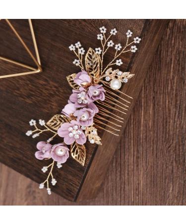 Stunning Purple Rhinestone Wedding Hair Comb - Crystal Bridal Headpiece & Accessories - Buy Online on GoSupps.com