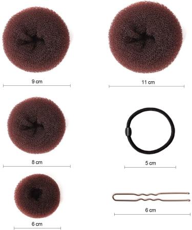 7-Piece Hair Bun Maker Set with Elastic Hair Ties and Pins - Brown Chignon Hairstyle Accessories for Girls and Women - Buy Online on GoSupps.com