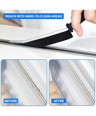 Hard Bristle Crevice Cleaning Brush: 4Pcs Long Handle Gap Cleaning Brush - Multifunctional Grout Cleaner Brush Household Crevice Cleaning Tools - Small Cleaning Scrub Brush for Corner Kitchen Bathroom 2 Black & 2 White - Buy Online on GoSupps.com