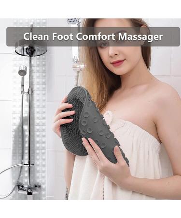 Uramoto Shower Foot Scrubber Mat - Non-Slip Silicone Brush for Exfoliating Dead Skin - 2 Pack Gray | International Shipping Available - Buy Online on GoSupps.com
