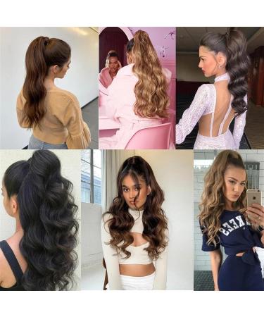 Ponytail Extension 24" Ponytail Hair Extension Body Wave Pony Tail Wrap Around Clip in Hair Extensions Long Curly Wavy Synthetic Fiber Fake Hairpiece for Women Ponytail Hairpiece for Women (Color : 24inches 613 - Buy Online on GoSupps.com