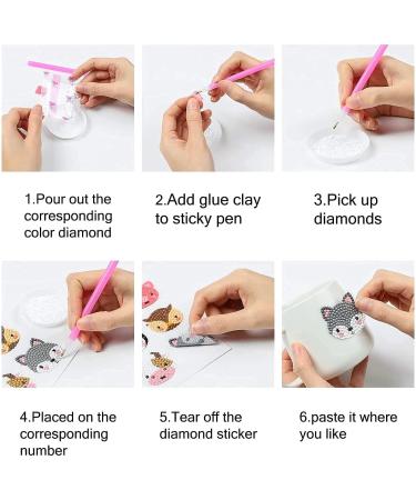 DURVA 5D Diamond Painting Stickers Kit - 16 Pcs Cartoon Anime Theme Paint by Numbers for Boys and Girls - DIY Cartoon Theme Stickers - Buy Online on GoSupps.com