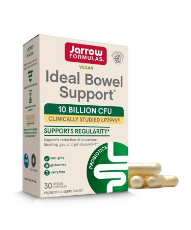 Jarrow Formulas Ideal Bowel Support 10 Billion CFU Probiotics for Digestive Health and Bowel Support 30 Veggie Capsules 30 Day Supply 30 Count (Pack of 1)