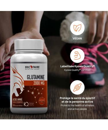 GLUTAMINE Kyowa 2000mg - Glutamine certified Kyowa Quality - Bodybuilding Intensive Trainings 120 capsules - Eric Favre - Buy Online on GoSupps.com