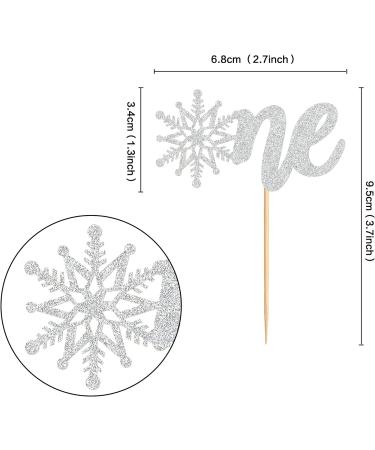 Ercadio 24 Pack Snowflake One Cupcake Toppers Silver Glitter Winter Snowflake 1st Cupcake Toppers Snowflake One Cupcake Picks for Baby Shower Christmas Theme Party Cake Decor Supplies D-one Silver - Buy Online on GoSupps.com