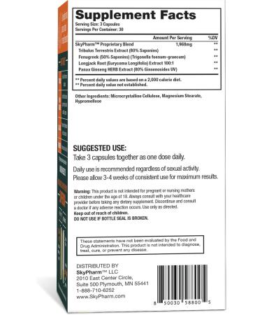 Men's Romance by SkyPharm - with Tribulus Terrestris Fenugreek & Longjack Root - 2 Pack - Buy Online on GoSupps.com