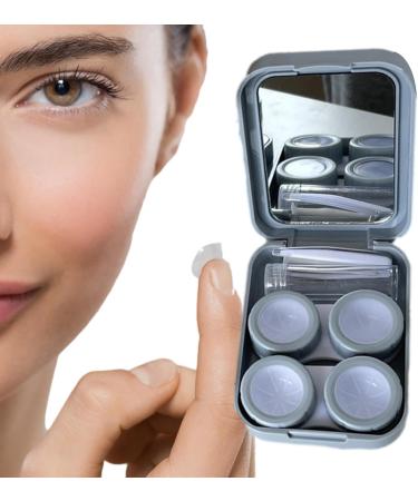 Buy Muslalo Purple Contact Lens Container Set with Mirror Tweezers & Solution Bottle - Travel-Friendly & Ideal for International Shipping - Buy Online on GoSupps.com
