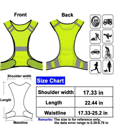 High Visibility Reflective Night Running Vest | Adjustable Strap | Lightweight & Breathable | Safety for Running, Jogging, Cycling, Hiking, Walking - Yellow - Buy Online on GoSupps.com