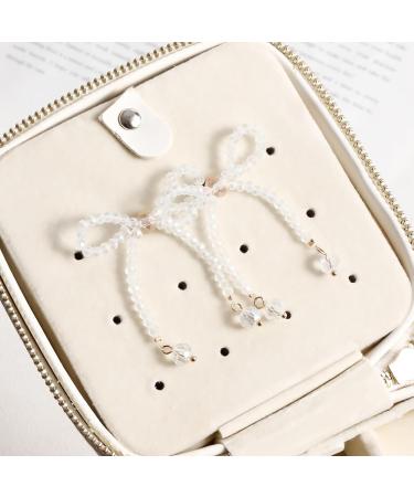 ROYALEAD Handmade Crystal Beads Bowknot Earrings Vintage Butterfly Bow Dangle Earrings Ear Studs for Women Girls Party Jewelry Green - Buy Online on GoSupps.com