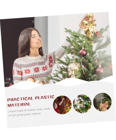 Ciieeo 30pcs Simulated Candy Cane Xmas Candy Canes Candy Crutch Christmas Pendant Sugar Candy Canes Plastic White Green Red 15X4cm - Buy Online on GoSupps.com