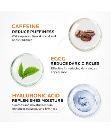 Dr. Pure Caffeine Solution 5% EGCG Eye Contour Serum - Reduce Puffiness & Dark Circles | Hydrating Formula with Hyaluronic Acid - 2 Fl Oz - Buy Online on GoSupps.com