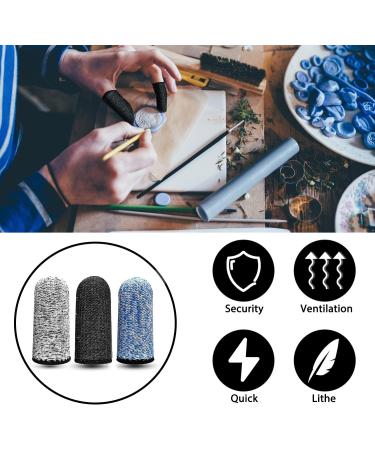 RIVIEVAL 12 Pieces Finger Cots - Reusable Non-Slip Thumb Protector for Cut Resistant Protection in Work, Kitchen, Garden - Blue, Black, Grey - Buy Online on GoSupps.com