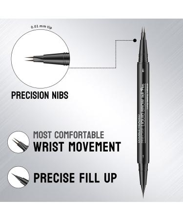 Waterproof Eyebrow Pen Double Sided Sweatproof Cosmetic Product with 2 Fork Tips Eyebrow Pen for Girls Beauty Lasting Styling Shaping Lifting Defining Dark Brown 1 Piece 1er Pack - Buy Online on GoSupps.com