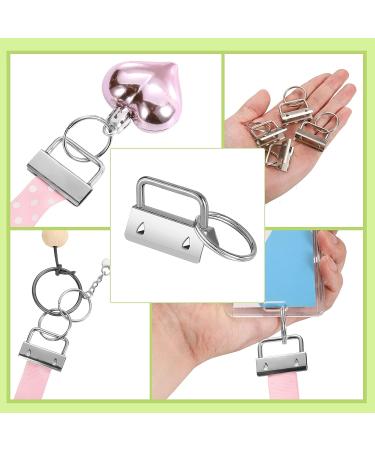Outus 100 Pieces Key Fob Hardware Key Fob Keychain Wristlet with Split Ring (Silver 1 Inch) Silver 1 Inch - Buy Online on GoSupps.com