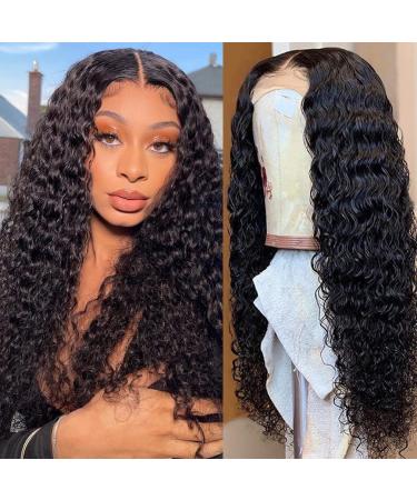Deep Wave Lace Front Wigs Human Hair Wigs for Black Women 150% Density Lace Closure Wigs Human Hair Pre Plucked with Baby Hair Natural Color 16 Inch 16 Inch Deep Wig
