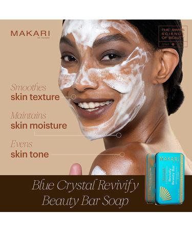 Makari Ultimate Intense Blue Crystal Revivify Beauty Bar Soap 7 oz | Brightening Exfoliating Soap with Glutathione, Kojic Acid, and Collagen - Buy Online on GoSupps.com