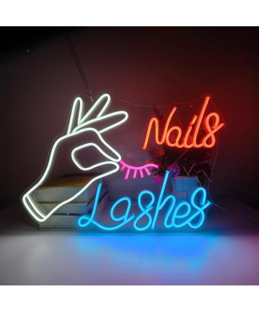 Nails Lashes Neon Sign 16.5x11inches