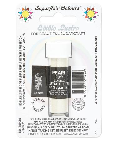 Sugarflair Pearl Edible Lustre Glitter Add a Lustrous Shine to Cakes or Decorations. Brush On or Add Rejuvenator to Create Eye-Catching Edible Paint - 2g - Buy Online on GoSupps.com