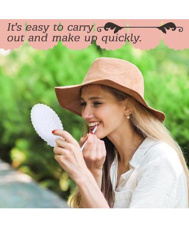 Yalikop 16 Pcs Retro Handheld Mirror - Vintage Vanity Cute Oval Decorative Mirror for Girls - Compact Travel Makeup Mirror (White) - Buy Online on GoSupps.com